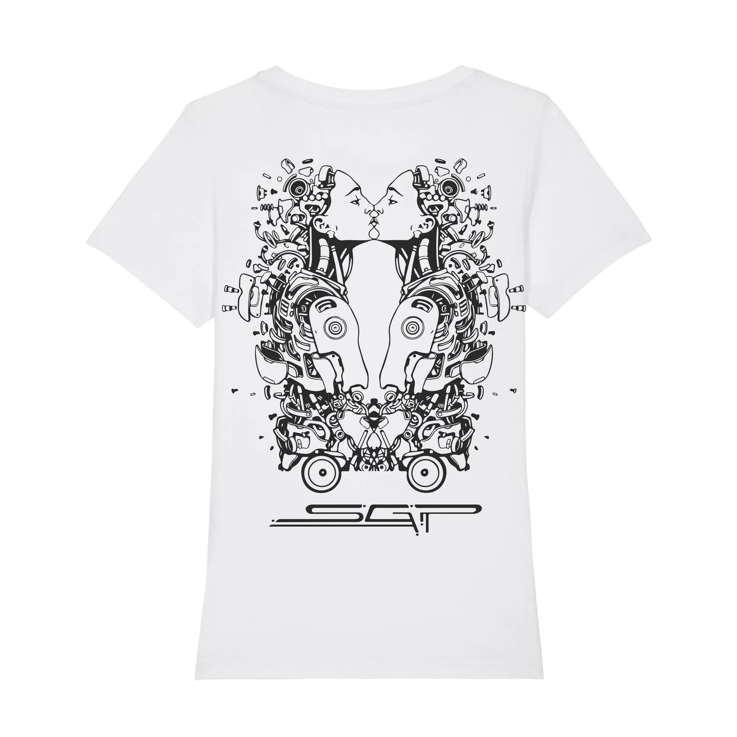 Secret Garden Party x Play Attention - Kissing Robots T-Shirt (White / Fitted T-Shirt)