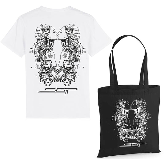 Secret Garden Party X Play Attention Kissing Robots T-Shirt and Tote Bag Set