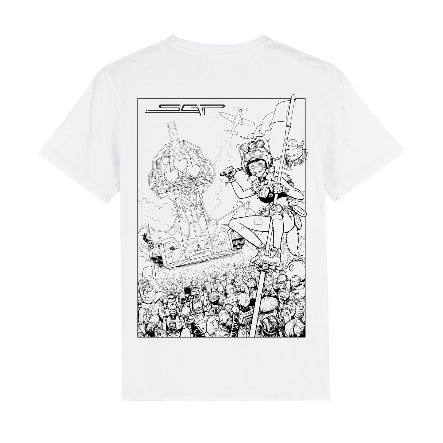 Secret Garden Party x Play Attention - A Stage Ahead T-Shirt (White / Unisex Fit)